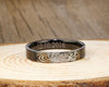 Your Actual Finger Print Rings, His and Her Promise Rings - Black Wedding Titanium Rings Set